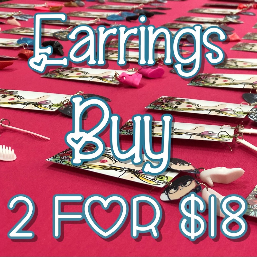 Barbie Stilettos and Guitar Pick Earrings - Picture 4 of 4